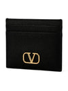 V Logo Signature Card Wallet Black - VALENTINO - BALAAN 3