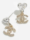 CC logo heart drop earrings gold ABA909 - CHANEL - BALAAN 4