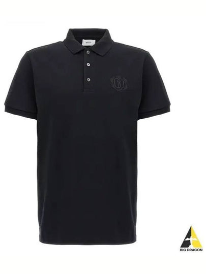 Embroidery Logo Short Sleeve Polo Shirt Black - BALLY - BALAAN 2