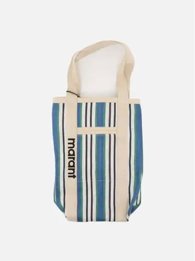 Darwen Striped Small Nylon Tote Bag Blue - ISABEL MARANT - BALAAN 2