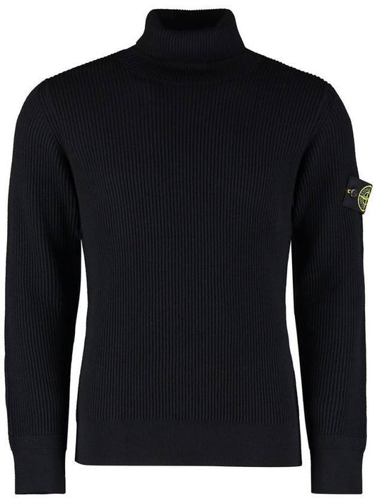 Wappen Patch Wool Turtleneck Black - STONE ISLAND - BALAAN 1