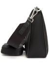 Triangle Logo Re-Nylon Saffiano Leather Shoulder Bag Black - PRADA - BALAAN 4