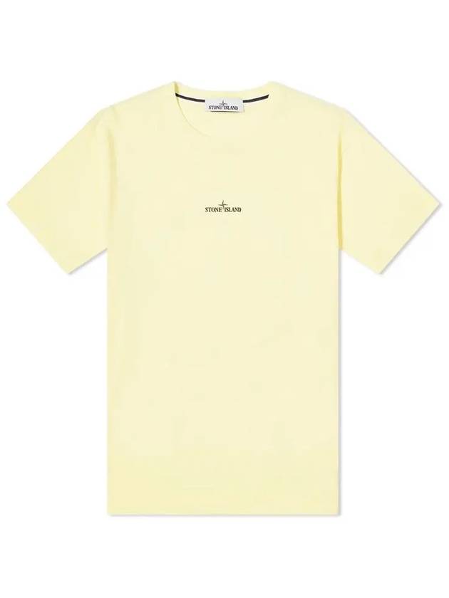 Marble Back Logo Short Sleeve T-Shirt Yellow - STONE ISLAND - BALAAN 2