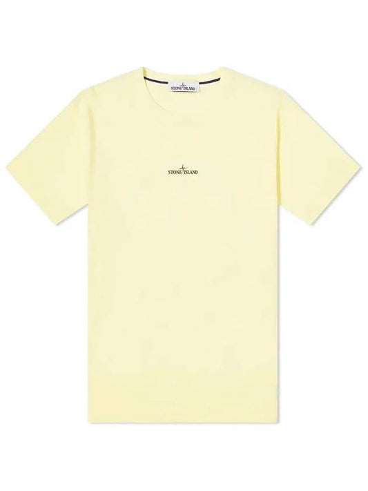 Marble Back Logo Short Sleeve T-Shirt Yellow - STONE ISLAND - BALAAN 2