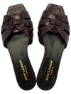 Women's Tribute Slippers Burgundy - SAINT LAURENT - BALAAN 3