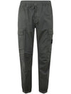 Stretch Cotton Tela Paracadute Cargo Straight Pants Dark Green - STONE ISLAND - BALAAN 3