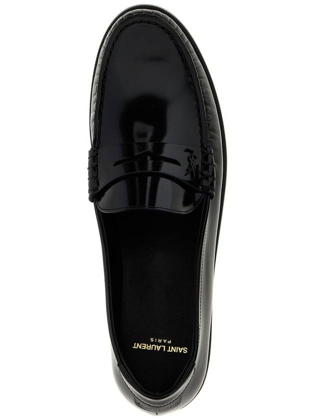 Le Leather Loafer Black - SAINT LAURENT - BALAAN 5