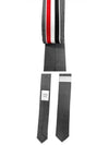 4-Bar Plain Wool Tie Grey - THOM BROWNE - BALAAN 6