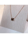 Mini Pop H Pendant Rose Gold & Noir - HERMES - BALAAN 6