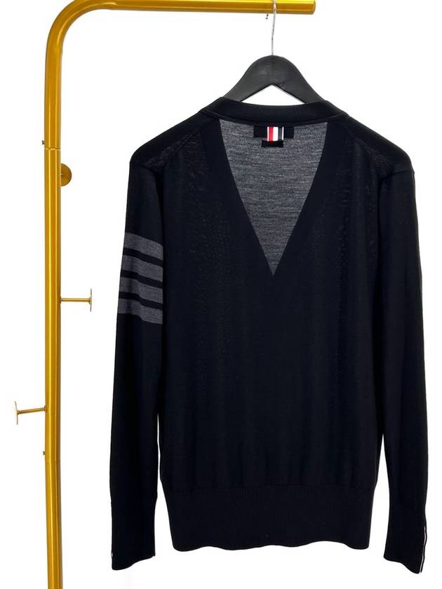 Merino wool diagonal cardigan black size 2 - THOM BROWNE - BALAAN 2