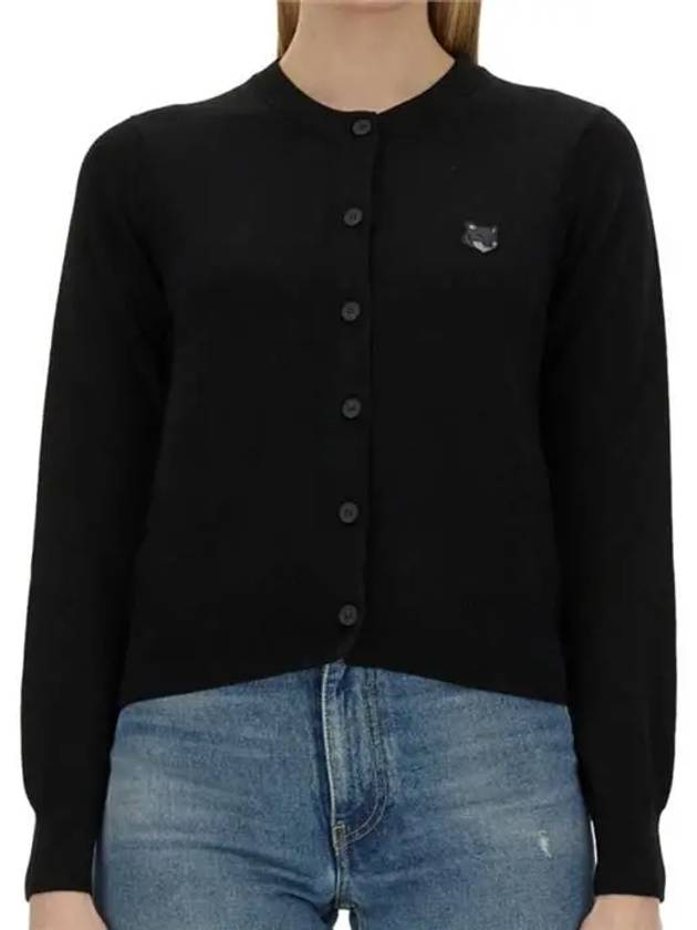 Bold Fox Head Patch Regular Cardigan Black - MAISON KITSUNE - BALAAN 6