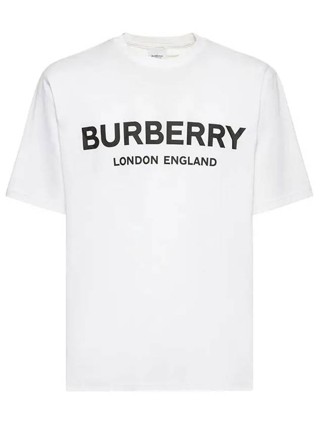 Shorts Text Logo Print Cotton Ribbed Collar TShirt - BURBERRY - BALAAN 1