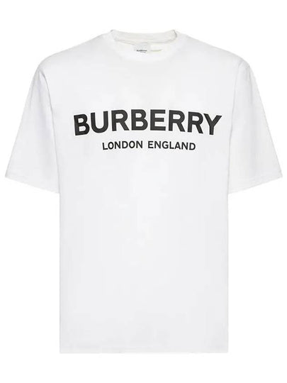 Logo Print Cotton Short Sleeve T-Shirt White - BURBERRY - BALAAN 2