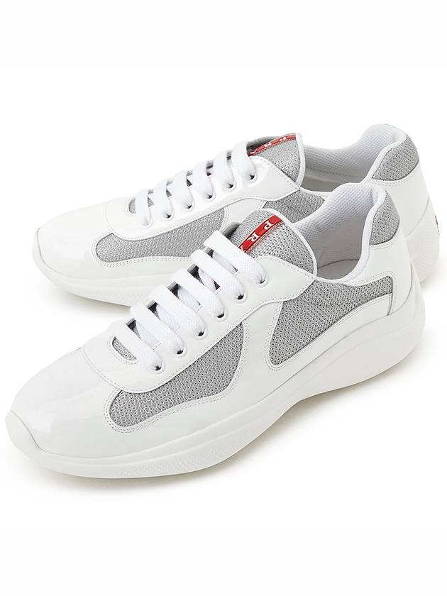 America's Cup Low Top Sneakers Silver White - PRADA - BALAAN 2