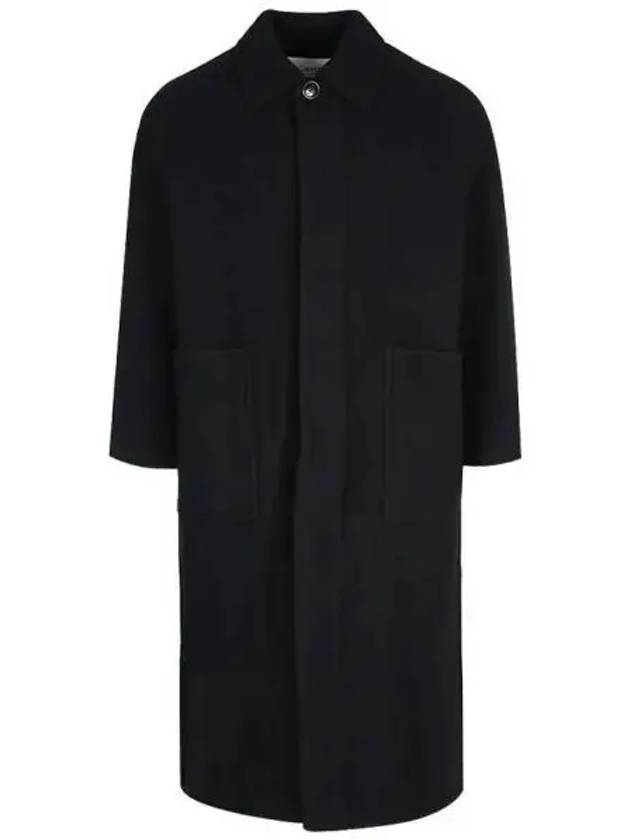 Oversized Wool Single Coat Black - AMI - BALAAN 2