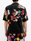 Floral Print Short Sleeve Shirt Black - MARNI - BALAAN 4