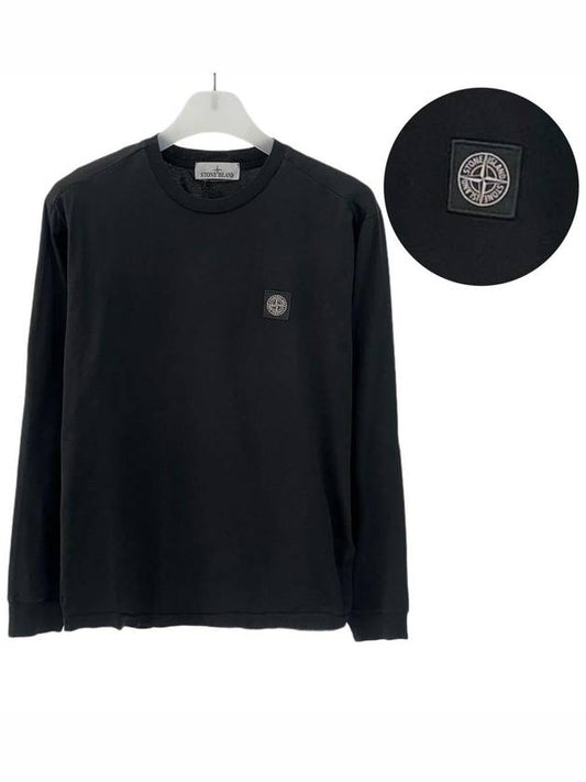 Stone Island Compass Logo Black Long Sleeve TShirt 791522713 - STONE ISLAND - BALAAN 1