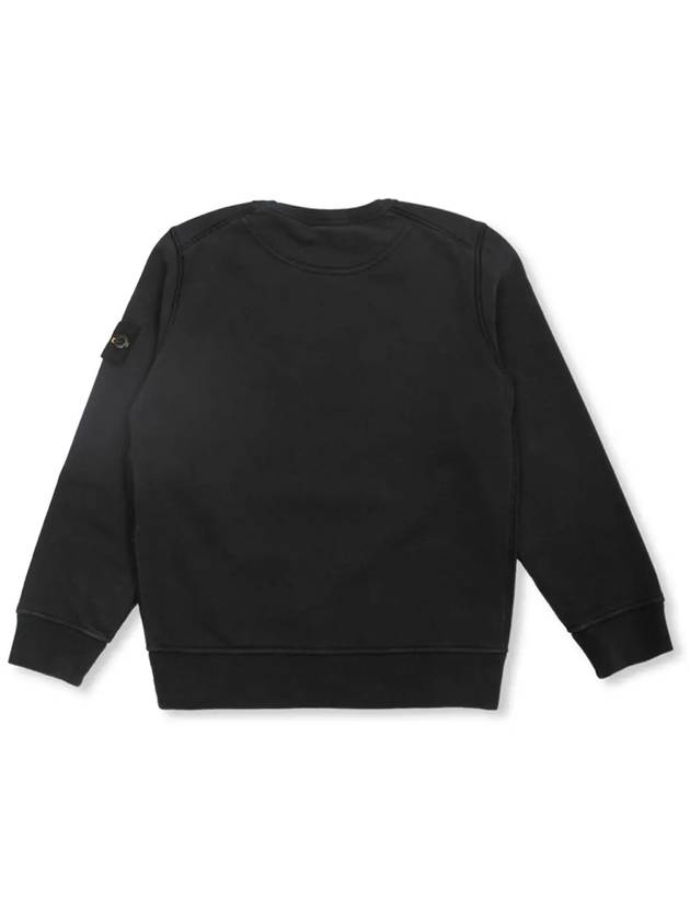 Kids Organic Cotton Fleece Sweatshirt Black - STONE ISLAND - BALAAN 4