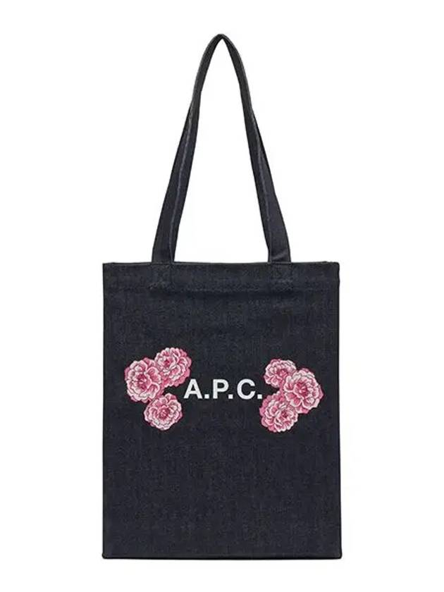 Roux Logo Denim Tote Bag Navy - A.P.C. - BALAAN 3