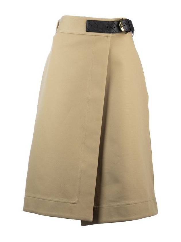 Belted Midi H-Line Skirt Nude - BOTTEGA VENETA - BALAAN 2