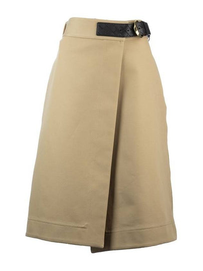 Belted Midi H-Line Skirt Nude - BOTTEGA VENETA - BALAAN 2