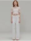 Ribbon cotton two tuck wide pants_White - OPENING SUNSHINE - BALAAN 4