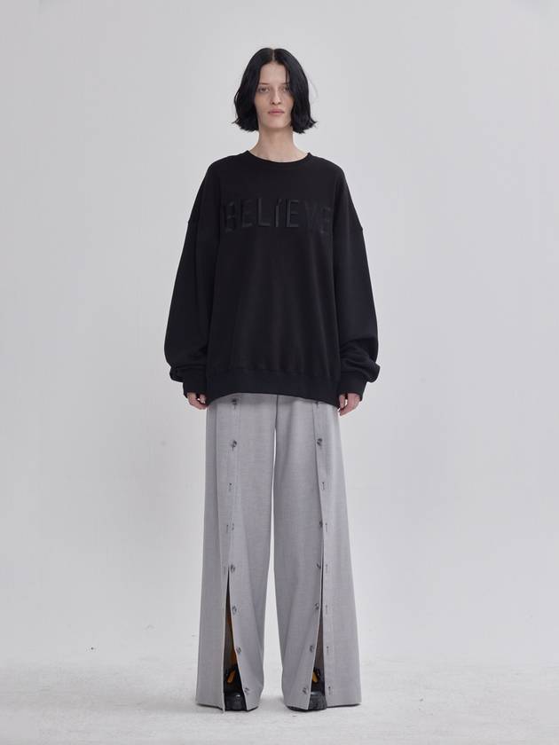 Beve embossed embroidery sweatshirt black - LIE - BALAAN 1