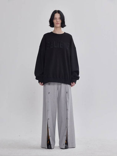 Believ Embroidery Sweatshirt Black - LIE - BALAAN 1