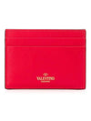 Rockstud Nappa Leather Card Wallet Red - VALENTINO - BALAAN 4