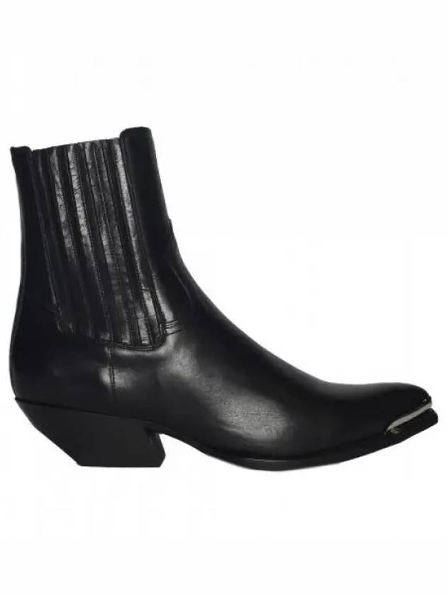 Calfskin Metal Toe Cruiser Chelsea Boots Black - CELINE - BALAAN 2