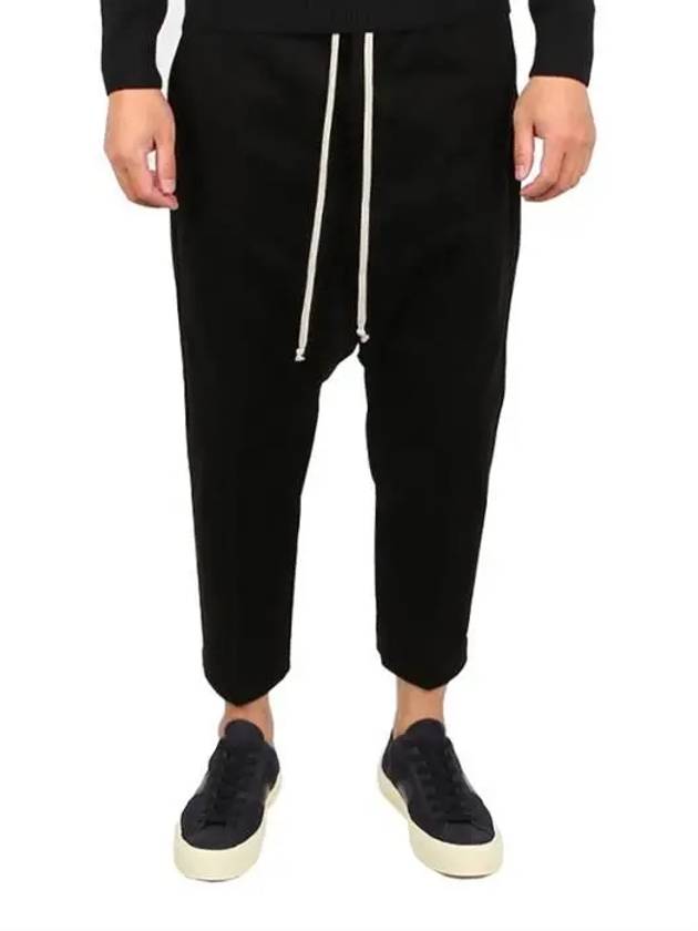 Drawstring Cropped Baggy Pants Black - RICK OWENS - BALAAN.