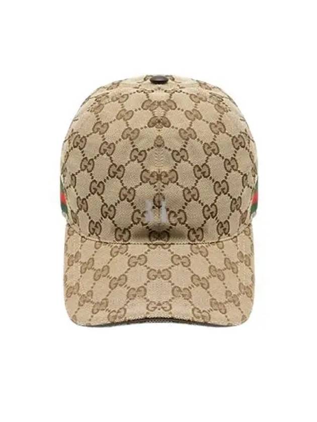 Original GG Web Supreme Canvas Baseball Ball Cap Beige Ebony - GUCCI - BALAAN 2