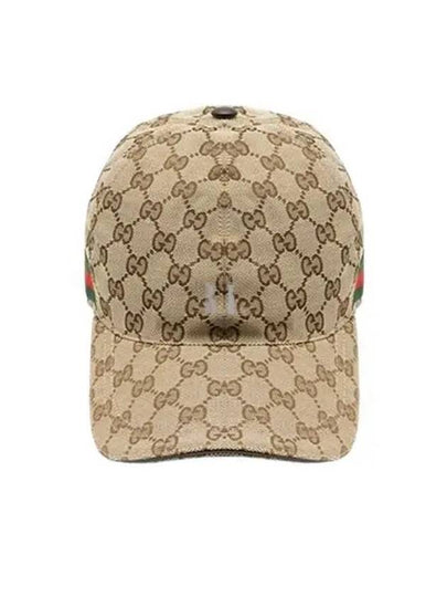 Original GG Web Supreme Canvas Baseball Ball Cap Beige Ebony - GUCCI - BALAAN 2