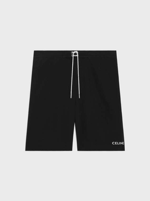 Logo Print Nylon Swimming Shorts Black - CELINE - BALAAN 2