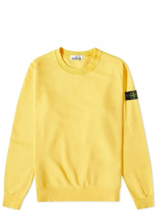 Wappen Patch Crew Neck Sweatshirt Yellow - STONE ISLAND - BALAAN 2