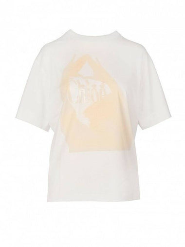 Logo Print Short Sleeve T-Shirt White - CHLOE - BALAAN 1