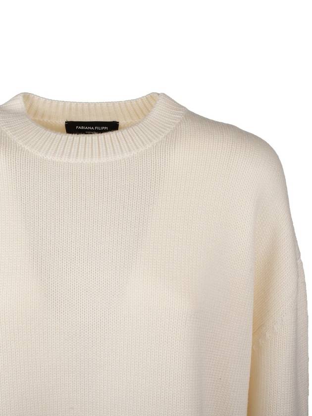 Fabiana Filippi Cream Virgin Wool Sweater - FABIANA FILIPPI - BALAAN 3