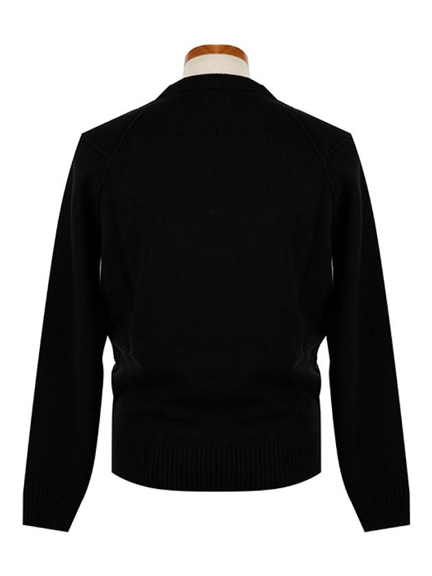 Lens Wappen Wool Knit Top Black - CP COMPANY - BALAAN 4