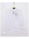 Men's V Emblem Long Sleeve Shirt White - VERSACE - BALAAN 3