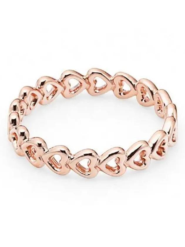 Linked Love Heart Ring Rose Gold - PANDORA - BALAAN 2