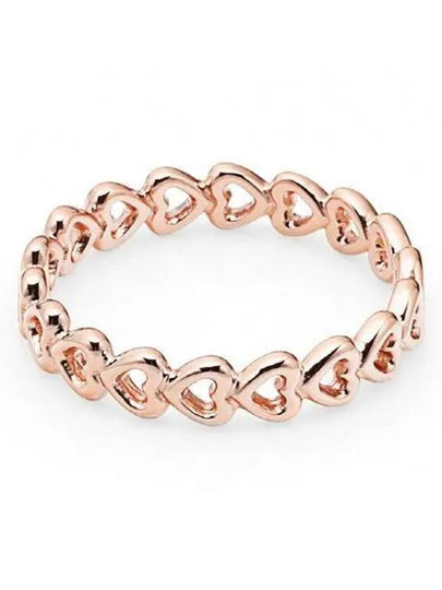 Linked Love Heart Ring Rose Gold - PANDORA - BALAAN 2