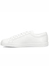 Brushed Leather Low Top Sneakers White - PRADA - BALAAN 3