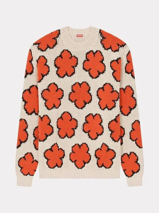 Balk Flower All-Over Knit Top Pearl Red - KENZO - BALAAN.