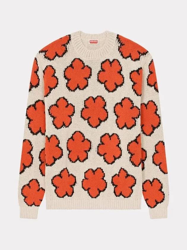 Boke Flower All-Over Cotton Knit Top Pearl Red - KENZO - BALAAN 3