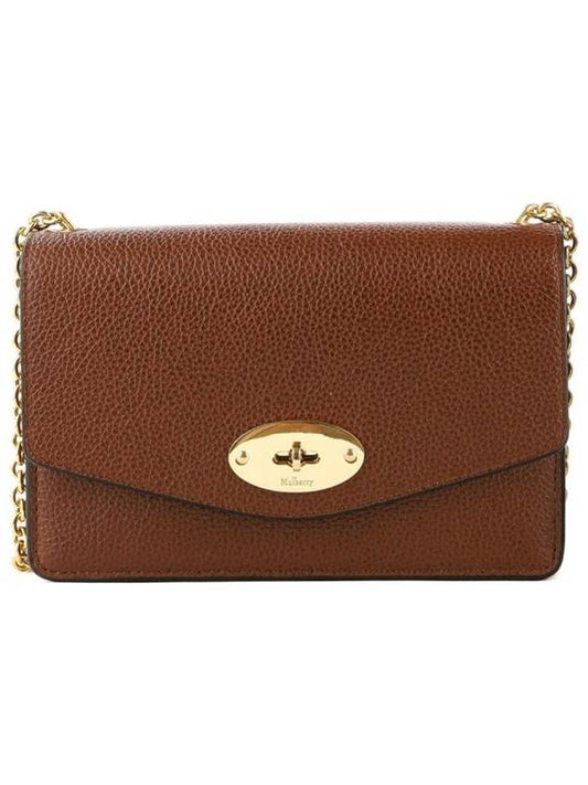 Women's Darley Leather Chain Small Shoulder Bag Brown - MULBERRY - BALAAN 2