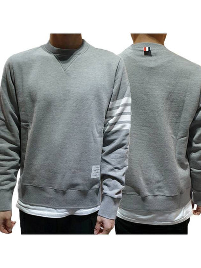 4 Bar Loopback Jersey Sweatshirt Light Grey - THOM BROWNE - BALAAN 2