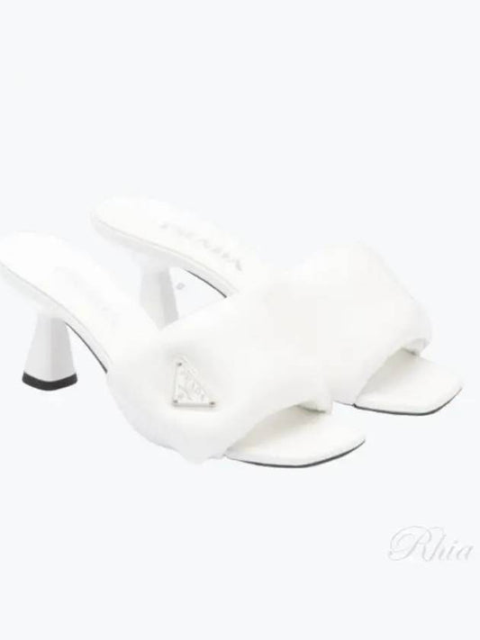 Soft Padded Nappa Sandal Heels White - PRADA - BALAAN 2