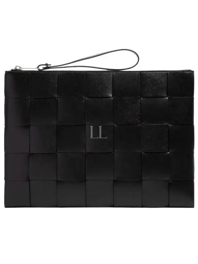 Intrecciato Weaving Strap Clutch Bag Black - BOTTEGA VENETA - BALAAN 2