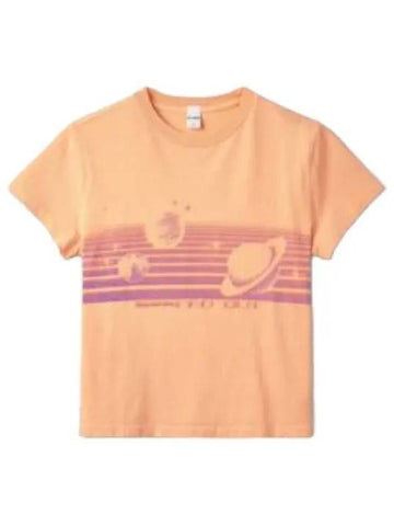 Classic Spaced Out Print Short Sleeve T Shirt Apricot Tee - RE/DONE - BALAAN 1