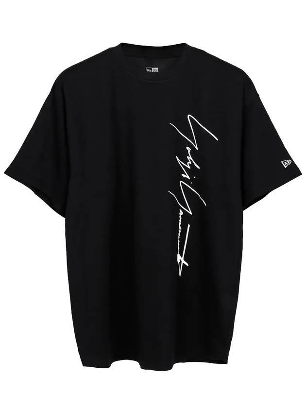 Men's Logo Print Short Sleeve T-Shirt Black - YOHJI YAMAMOTO - BALAAN 1